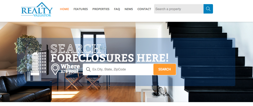 RealtyValuator.com Big Data Foreclosure tool